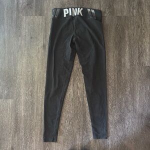 Vs Victoria’s Secret pink black skinny yoga leggings y2k 00s 2000s style gym